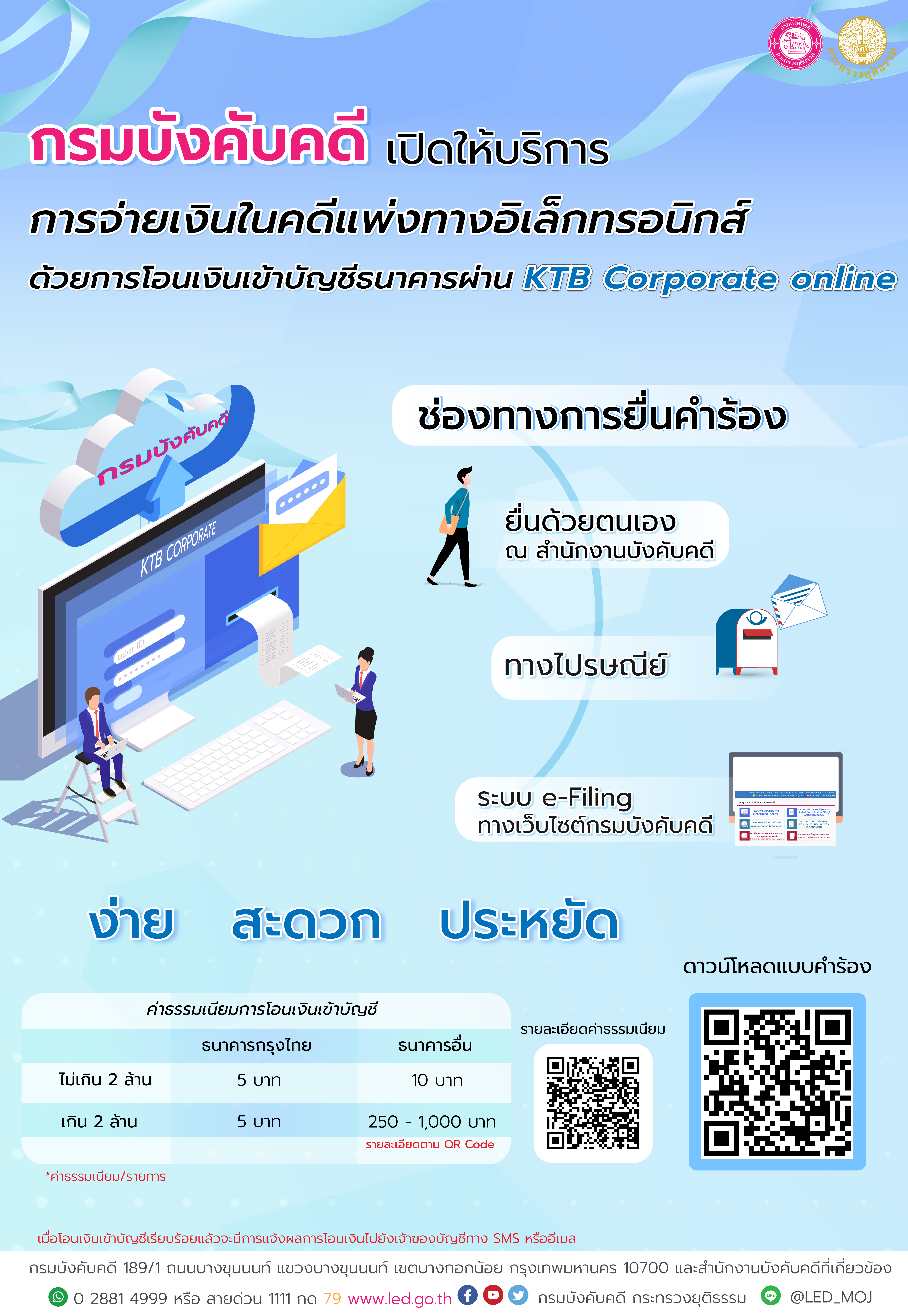 กรมบังคับคดีเปิดให้บริการการจ่ายเงินในคดีแพ่งทางอิเล็กทรอนิกส์